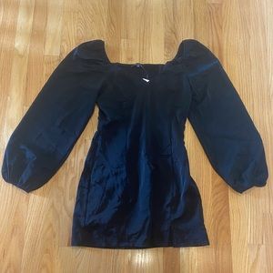 black long  sleeve cocktail mini dress